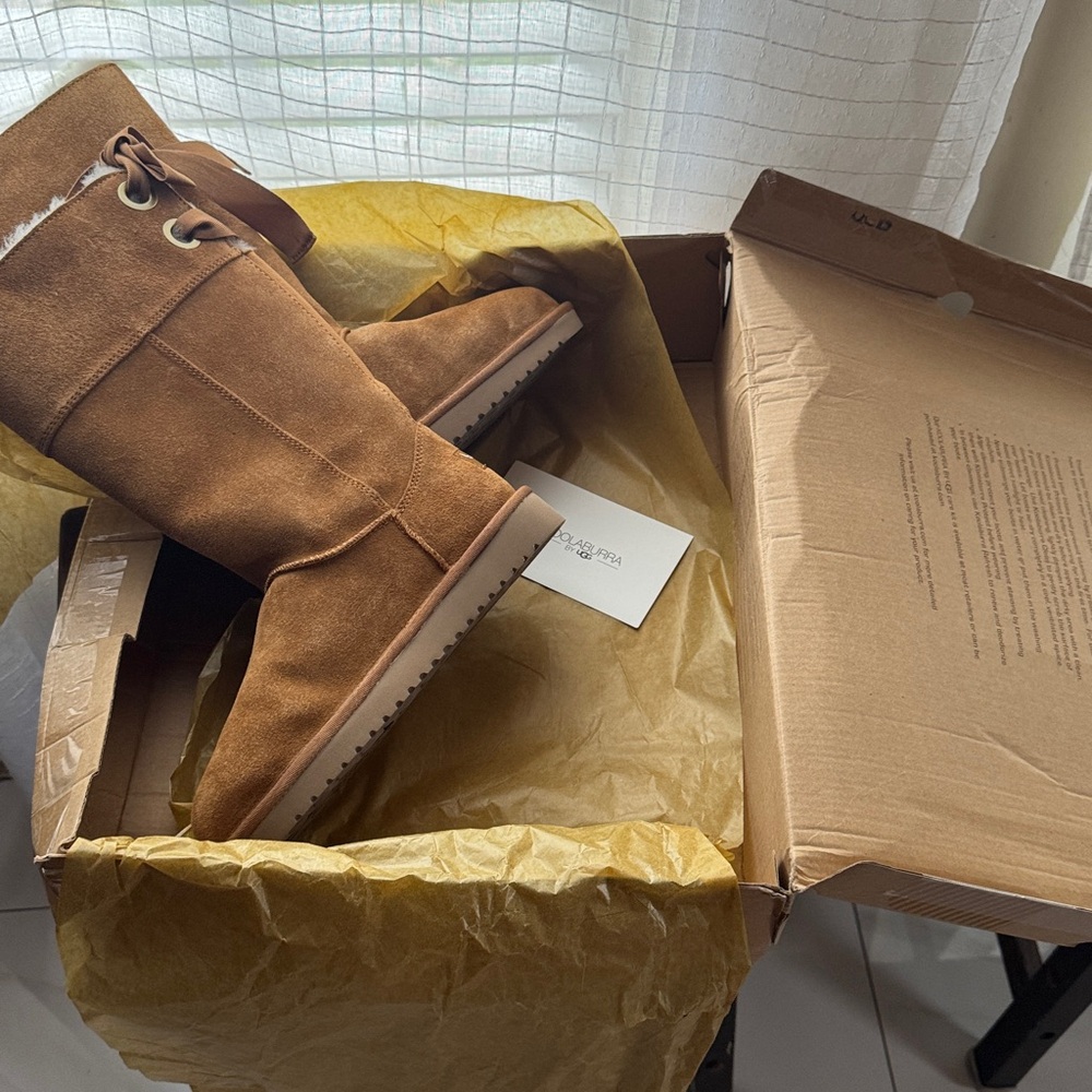 Koolaburra Chestnut Suede Mid-Calf Winter Boot - Picture 5 of 7